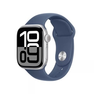 Apple, Apple Watch Series 10 GPS Cellular 42mm Silver Aluminium/Denim Sport, Apple Watch Series 10 GPS + Cellular, 42mm, Silver Aluminium/Denim Sport Band S/M ? Silber