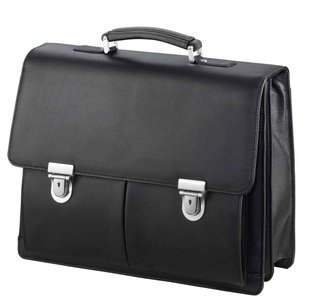 D&N, D&N Business Line, Aktentasche aus Leder in schwarz, EOL Business Line, Aktentasche aus Leder in schwarz