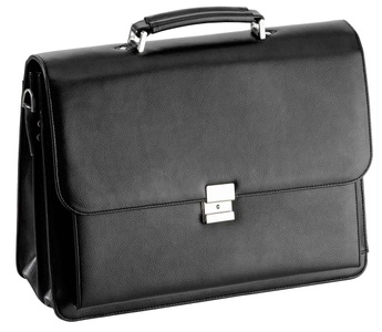 D&N, D&N Basic Line, Aktentasche aus PU-Leder in schwarz, Basic Line, Aktentasche aus PU-Leder in schwarz