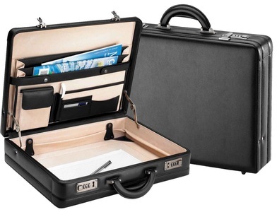 D&N, Tradition Business, Aktenkoffer aus Leder in schwarz, Tradition Business, Aktenkoffer aus Leder in schwarz