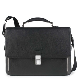 Piquadro, Piquadro Modus – Erweiterbare Laptoptasche mit Überschlag in schwarz, Piquadro - Modus ? Erweiterbare Laptoptasche mit Überschlag, für Damen, Schwarz
