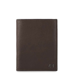 Piquadro, Black Square - Hochformatbörse mit Hartgeldfach in Schwarz, Black Square - Hochformatbörse mit Hartgeldfach in Dunkelbraun