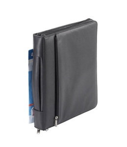 Dermata Lederwaren, Dermata Lederwaren Schreibmappe 34,5cm aus Nappa Rindleder in Schwarz, Schreibmappe 34,5cm aus Nappa Rindleder in Schwarz