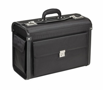 Dermata Lederwaren, Dermata Lederwaren Pilotenkoffer 46cm aus Nylon in Schwarz, 