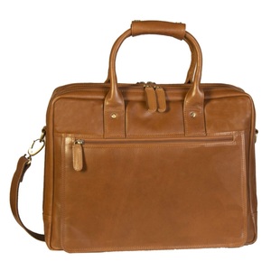 Dermata Lederwaren, Laptop-Tasche aus weichem Nappa Rindleder 40 cm Cognac, Laptop-Tasche aus weichem Nappa Rindleder 40 cm Cognac