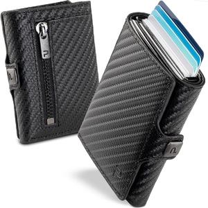 undefined, KLIK ZIP Slim Wallet Carbon 13er, Puristo Portemonnaie KLIK Zip Slim Carbon