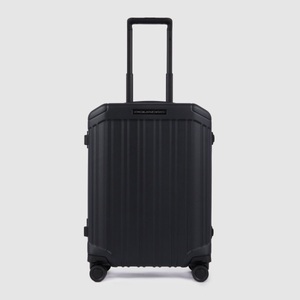 Piquadro, PQ-Light - Ultra Slim Handgepäck Hartschalentrolley in Schwarz Matt, PQ-Light - Ultra Slim Handgepäck Hartschalentrolley in Schwarz Matt