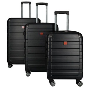 Enrico Benetti, Rochester 3er Trolley Set Schwarz, Rochester 3er Trolley Set Schwarz