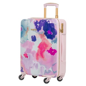 SW41BAGS, Hartschalenkoffer, Spinner Unisex Pink 53cm, Pastel Flowers - Standard Cabin Trolley, Pink