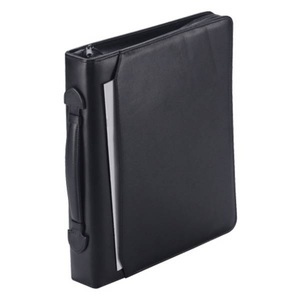 Dermata Lederwaren, Dermata Lederwaren Schreibmappe 36.5cm aus geprägtem Rindleder in Schwarz, Schreibmappe 36.5cm aus Vollrindleder Nappa in Schwarz