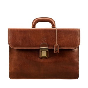 Maxwell Scott, Maxwell Scott Paolo - Leder-Aktentasche in Cognac-Braun S, Paolo2 - Aktentasche, Braun