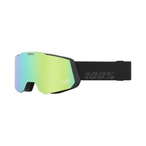 100PERCENT, Snowcraft Hiper Goggle Black - Mirror Green, 100% Snowcraft Skibrille