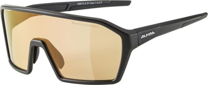 Alpina, Alpina RAM HVLM+ Sonnenbrille - Black Matt Mirror Red, Alpina Ram Q-Lite V Sportbrille schwarz