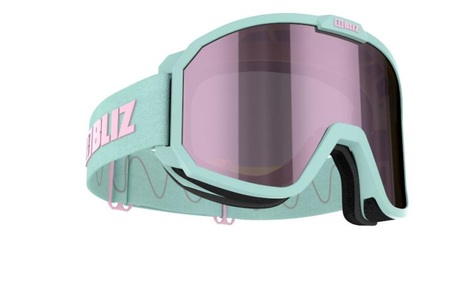 Bliz Skibrille Rave - Matt Mint, Brown w Pink Multi