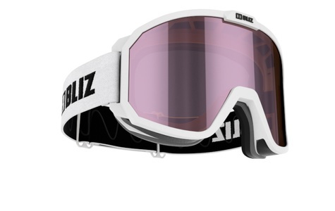 Bliz, Bliz Skibrille Rave Junior - Matt White, Brown w Ice Pink Multi, 