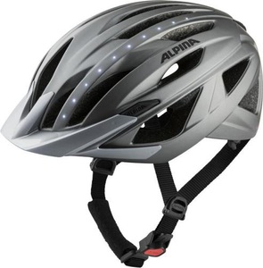 Alpina, Alpina Haga LED Helm silber 2022 51-56cm Trekking & City Helme, Alpina Haga LED Velohelm - darksilver matt (Grösse: 51-56)