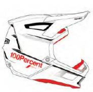 100%, 100% Aircraft DH Carbon Helm rot/weiß 2021 L | 59-60cm Downhill Helme, 100% Aircraft 2 Velohelm weiss