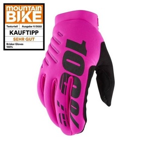 100%, 100% Brisker Cold Weather Handschuhe Damen pink/schwarz 2022 XL MTB Handschuhe, 100% Brisker Bike-Handschuhe pink