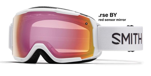 Smith Skibrille Grom - White, Red Sensor Mirror