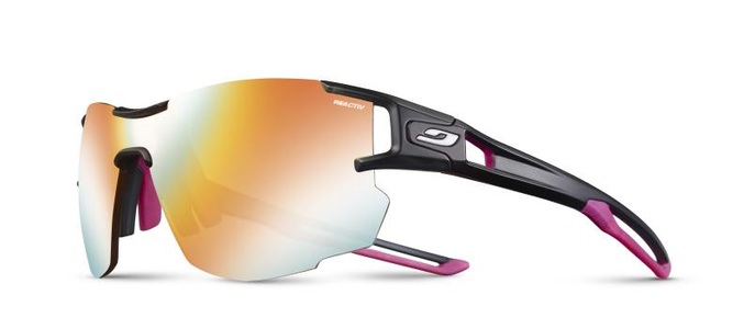 Julbo, Julbo Aerolite Reactiv Performance 1-3 LAF Sonnenbrille black/pink 2021 Brillen, Julbo Sportbrille Aerolite - Schwarz-Rosa, Multilayer Rot