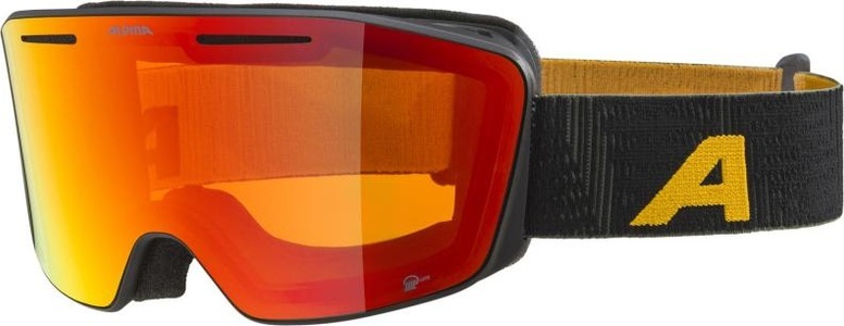 Alpina, Alpina Nendaz Q-Lite Skibrille, Alpina Skibrille Nendaz Q-Lite - Black-Yellow Matt/Red S2