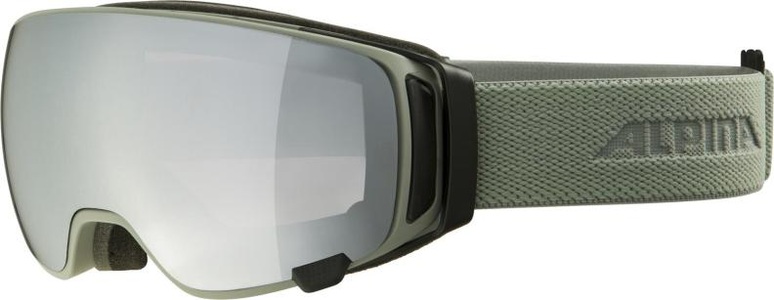 Alpina, Alpina Double Jack MAG Q Schutzbrille grün 2021 Ski & Snowboardbrille, Alpina Skibrille Double Jack Mag Q - Moongrey Matt/Mirror Black