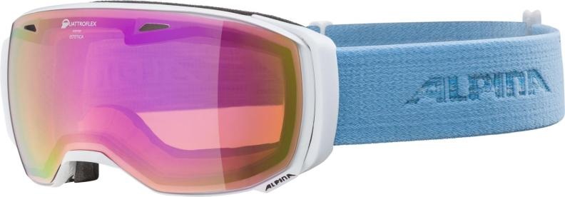 Alpina, Alpina Skibrille ESTETICA QHM - White-Skyblue Mirror Pink, 