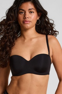 Hunkemöller, Hunkemöller Gepolsterter trägerloser Push-Up BH mit Bügeln Smooth Schwarz