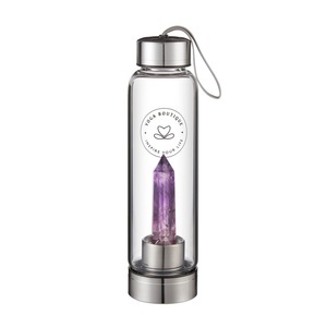 Yoga Boutique, YOGA BOUTIQUE Get energized, get happy! Crystal Water Bottle Amethyst silber, YOGA BOUTIQUE Get energized, get happy! Crystal Water Bottle Amethyst silber