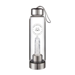 Yoga Boutique, YOGA BOUTIQUE Get energized, get happy! Crystal Water Bottle Bergkristall silber, YOGA BOUTIQUE Get energized, get happy! Crystal Water Bottle Bergkristall silber