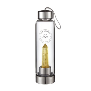 Yoga Boutique, YOGA BOUTIQUE Get energized, get happy! Crystal Water Bottle Citrin silber, YOGA BOUTIQUE Get energized, get happy! Crystal Water Bottle Citrin silber