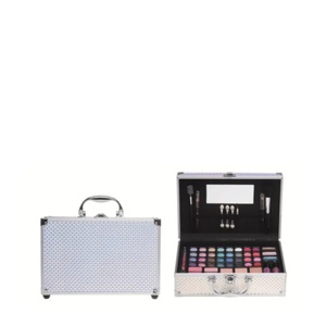 Casuelle, Casuelle Silber Kosmetikkoffer mit Reliefmuster Make-up-Set für Mädchen, Casuelle Silber Kosmetikkoffer mit Reliefmuster Make-up-Set für Mädchen