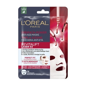 L'Oréal, Revitalift Laser X3 Dreifach-power Anti-age Tuchmaske Mit Peptiden, Hyaluronsäure Und Vitamin C Damen 28g, L'ORÉAL Dermo Expertise Revitalift Laser X3 Anti-Age-Maske (28g)