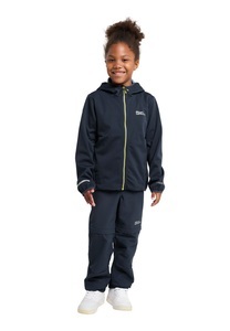 Jack Wolfskin, Jack Wolfskin Softshelljacke Kinder Feldberg Hooded Jacket Kids 128 blau night blue, Jack Wolfskin Outdoorjacke »FELDBERG HOODED JKT K«, mit Kapuze
