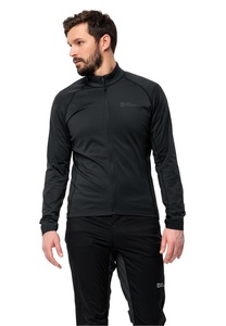 Jack Wolfskin, Jack Wolfskin Fahrrad-Fleecejacke Herren Morobbia FZ Men L schwarz black, Jack Wolfskin Fahrradjacke »MOROBBIA FZ M«