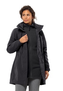 Jack Wolfskin, Jack Wolfskin 3 in 1 Jacke Damen Ottawa Coat L schwarz black, Jack Wolfskin 3 in 1 Jacke Damen Ottawa Coat L schwarz black