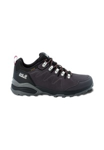 Jack Wolfskin, Jack Wolfskin Wasserdichte Frauen Wanderschuhe aus Leder Refugio Texapore Low Women 40 grau dark steel / purple, Jack Wolfskin REFUGIO TEXAPORE LOW Wanderschuhe Damen