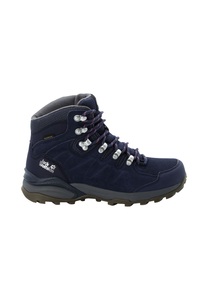 Jack Wolfskin, Jack Wolfskin Wasserdichte Frauen Wanderschuhe aus Leder Refugio Texapore Mid Women 39.5 blau dark blue / grey, Jack Wolfskin Damen Refugio Texapore Mid Schuhe