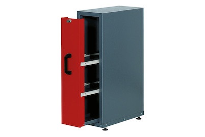 Küpper, Einbauschrank mit Auszug rot, Küpper Einbauschrank mit Auszug Rot | 80 × 23 × 47 cm