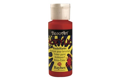 Rayher, Acrylic-Bastelfarbe, hellrot, Flasche 59, Acrylic-Bastelfarbe hellrot 59ml