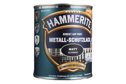 HAMMERITE, HAMMERITE Metall-Schutzlack Matt, Hammerite Metall-Schutzlack Matt Schwarz, 750 ml