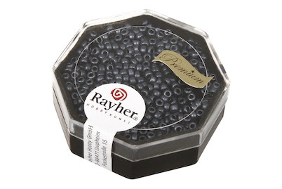 Rayher, Premium-Rocailles,2,2mm ø,blaugrau,metal, 