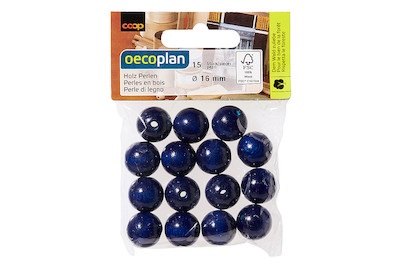 Oecoplan, Oecoplan Holzperlen 16mm ø dunkelblau, 