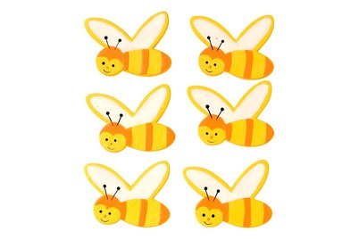 GLOREX, Streuteile Bienen 6St gelb Sperrholz, 