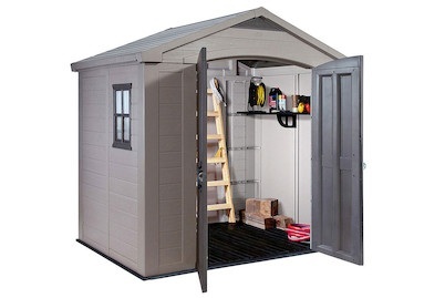 Keter, KETER Gartengerätehaus FACTOR, Keter Gerätehaus Factor 8×6 Kunststoff Taupe | 182 × 256.5 cm