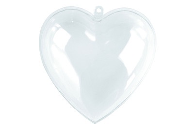 Rayher, Plastik-Herz, 2tlg., 10 cm, kristall, Rayher Plastik-Herz | 10 cm | 2 Stück