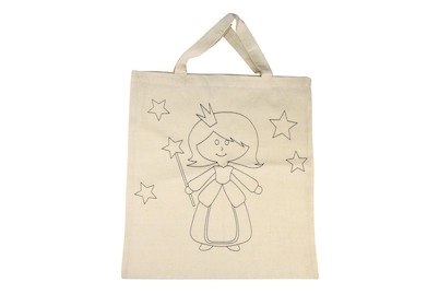 Rayher, Baumwoll-Tasche, bedruckt, beige, Prinze, 