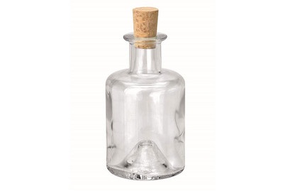 GLOREX, GLOREX Flasche Rund mit Kork, Glorex Flasche mit Korken Klarglas | 20 cl
