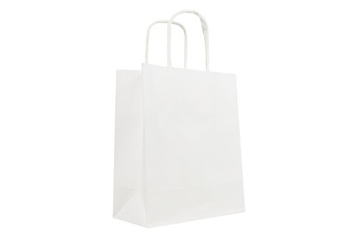 GLOREX, GLOREX Papiertragetasche mit Kordelgriff weiss, Glorex Papiertragetasche mit Kordelgriff Weiss | 15 × 18 cm