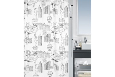 Spirella, Spirella Duschvorh. Vegas 180x200 black, Spirella Vegas Textilduschvorhang 180x200cm Schwarz